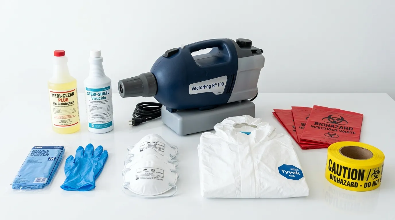 Professional biohazard remediation crew working in Napa